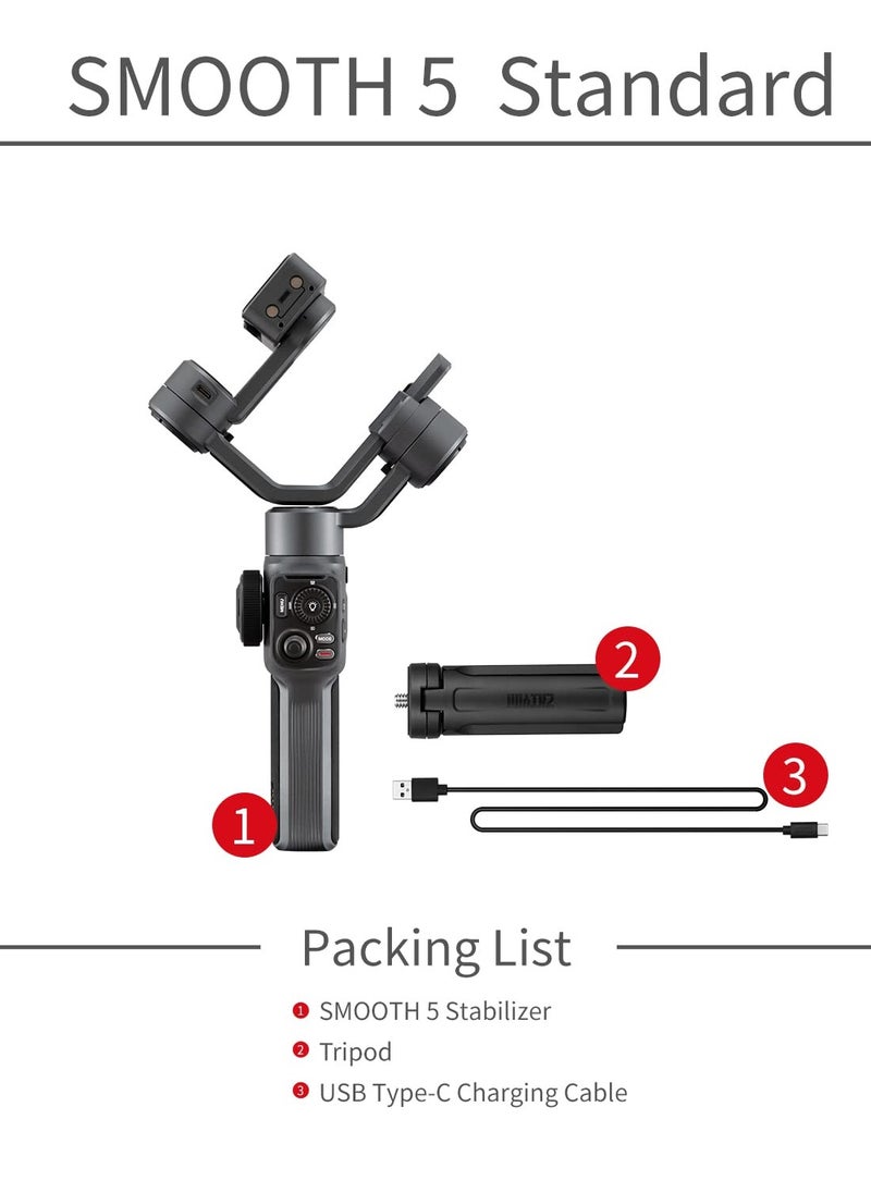 Zhiyun - Smooth 5 Gimbal Stabilizer For Smartphone - Image 1