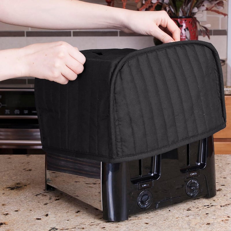 Ritz Premium Universal Four Slice Toaster Cover, 11.25" x 7.25" x 10.5", Polyester and Cotton Quilted, Fingerprint Protector, Super Soft Appliance Cover And Dust Cover, Black - Image 5