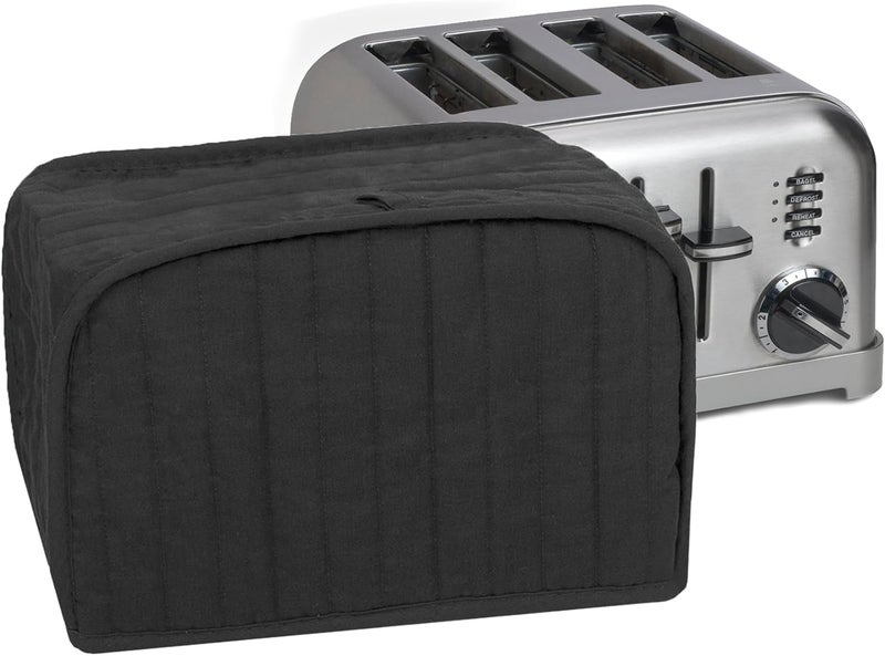 Ritz Premium Universal Four Slice Toaster Cover, 11.25" x 7.25" x 10.5", Polyester and Cotton Quilted, Fingerprint Protector, Super Soft Appliance Cover And Dust Cover, Black - Image 1