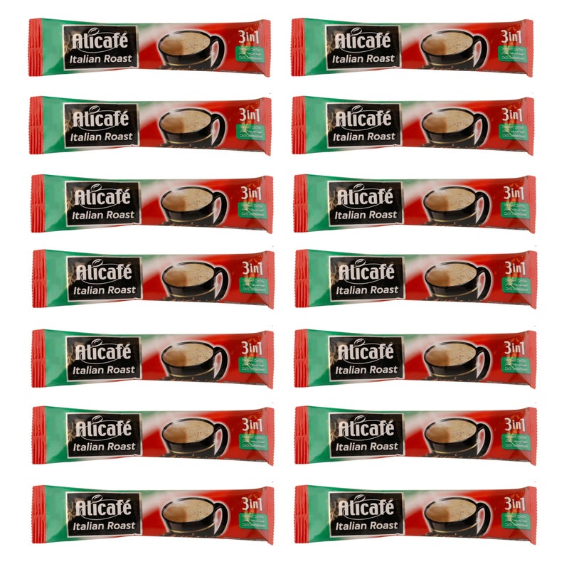 SFU E Com Alicafe Italian Roast 3 in 1 Instant Coffee | Smooth With Microground Coffee | Instant Coffee Sachets | (14 x 16.5g) - Image 1