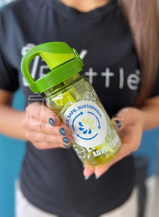 Nalgene OTF Kids Water Bottle, Green with Sprout Sustain - Image 4