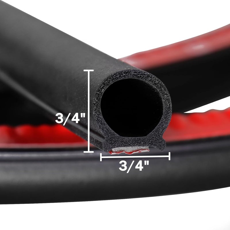 GoldWheel 3/4"×3/4" D-Shape Weather Stripping 8FT Heavy Duty Bulb Seal for Automotive and RV - Image 2