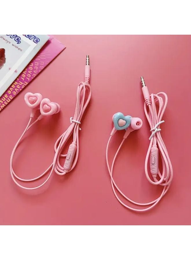 Cute Pink DIY Cartoon Jewelry Wired Headphones with Microphone Volume Control for iPhone Android - Image 3