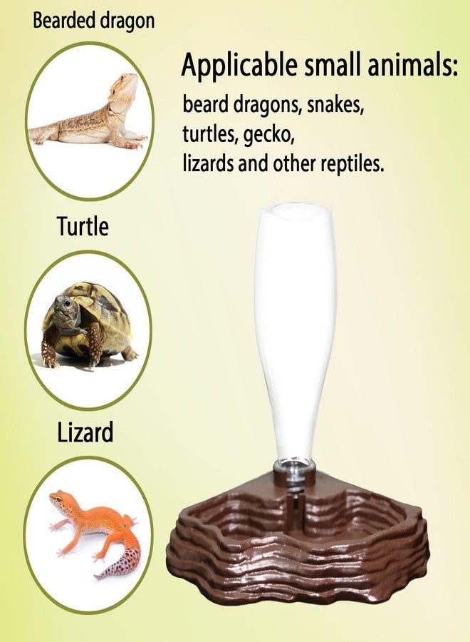 Aipush Automatic Reptile Water Dish 13.5Oz Reptile Water Bowl Bearded Dragon Leopard Gecko Snake Lizard Terrarium Tank Accessories… (Brown) - Image 3