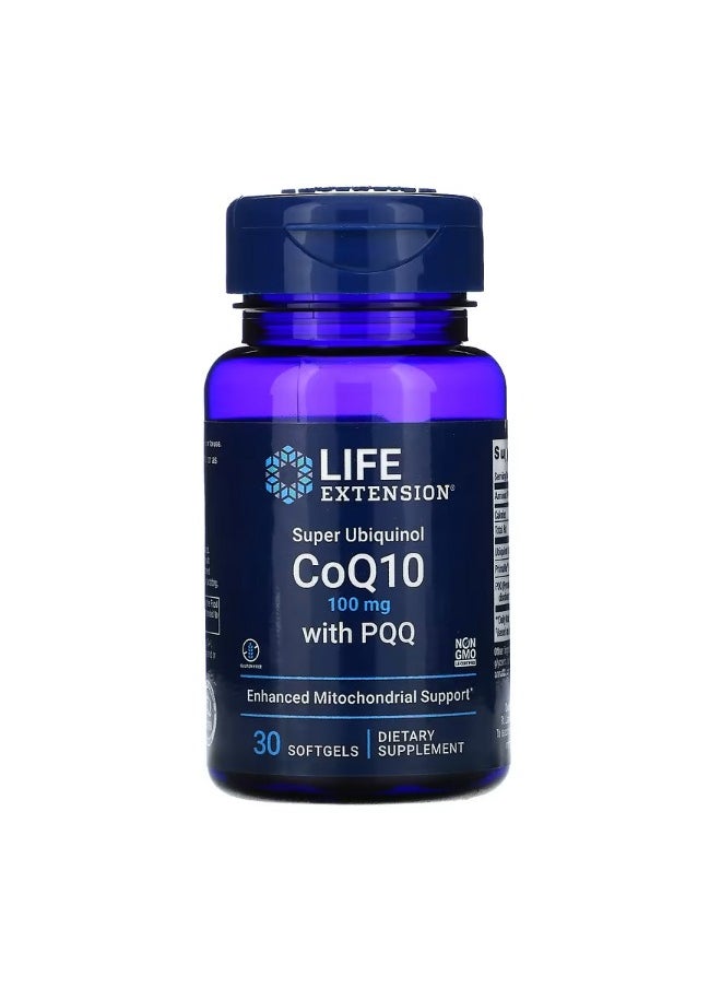 Life Extension Super Ubiquinol CoQ10 100 mg PQQ 10 mg 30 Softgels  - Image 1