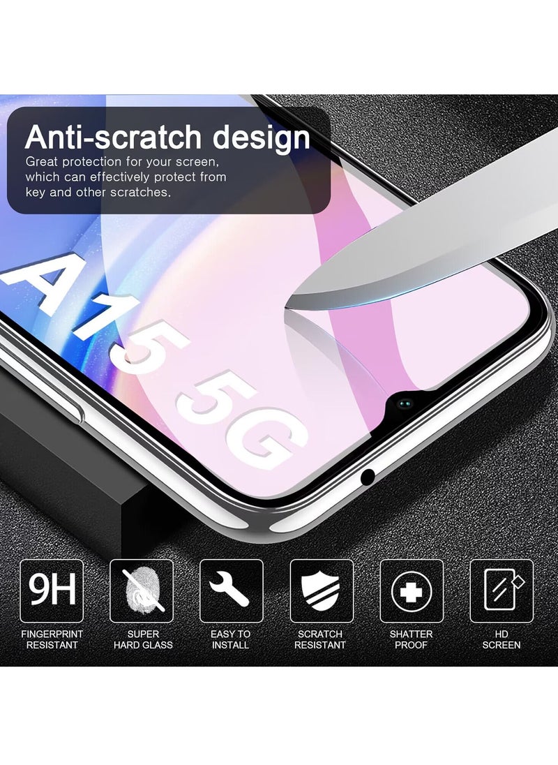 YoYoTech Samsung A15 5G Shockproof Clear Transparent Case Cover with 2Pack Tempered Glass Screen Protector Edge to Edge Full Screen Coverage  - Image 3