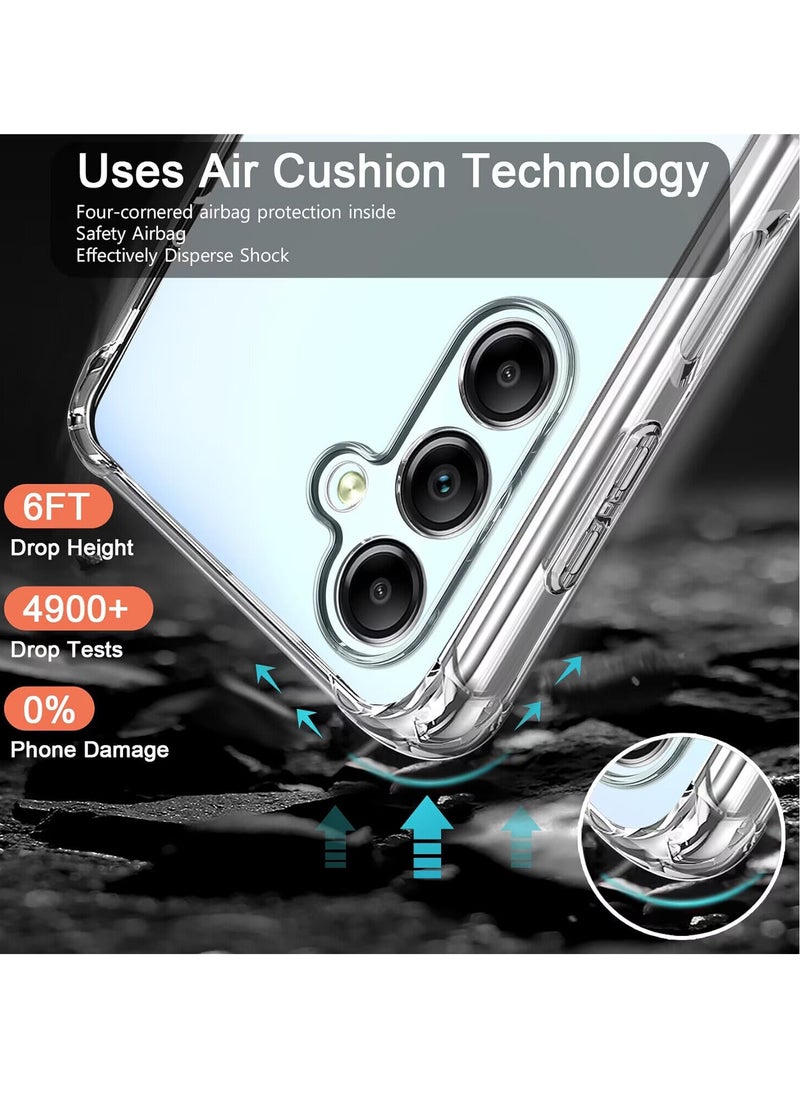 YoYoTech Samsung A15 5G Shockproof Clear Transparent Case Cover with 2Pack Tempered Glass Screen Protector Edge to Edge Full Screen Coverage  - Image 4