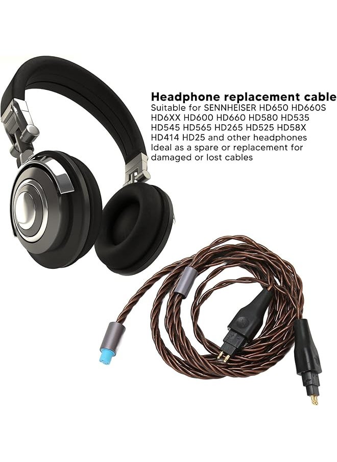 كابل سماعة رأس صوتي بديل لسماعات Sennheiser HD650 HD600 HD580 HD6Xx HD565 HD535 HD525 قابس 2.5 مم 3.5 مم 4.4 مم سلك تمديد Aux من النحاس المطلي بالفضة بطول 1.2 متر 3.9 قدم - pzsku/Z540F4FF1E869EA033AFEZ/45/_/1740929598/fc293d39-c378-41ed-90a2-bf42f2a55770