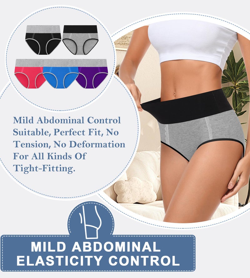 MISSWHO Cotton Womens Underwear Soft Breathable Pack Full Coverage Stretch Briefs Ladies Plus Size Comfortable Panties (Size 8, X-Large) - Image 3