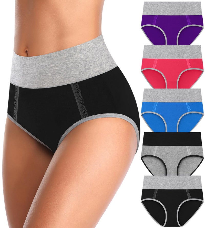 MISSWHO Cotton Womens Underwear Soft Breathable Pack Full Coverage Stretch Briefs Ladies Plus Size Comfortable Panties (Size 8, X-Large) - Image 1