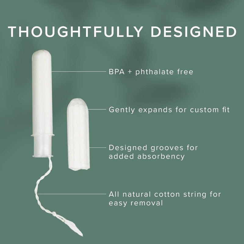 Veeda 100% Natural Cotton Tampons - Super Absorbency with Leak Proof Protection - Compact BPA-Free Applicator - Unscented & Free from Chlorine, Toxin - 64 Count - Image 3