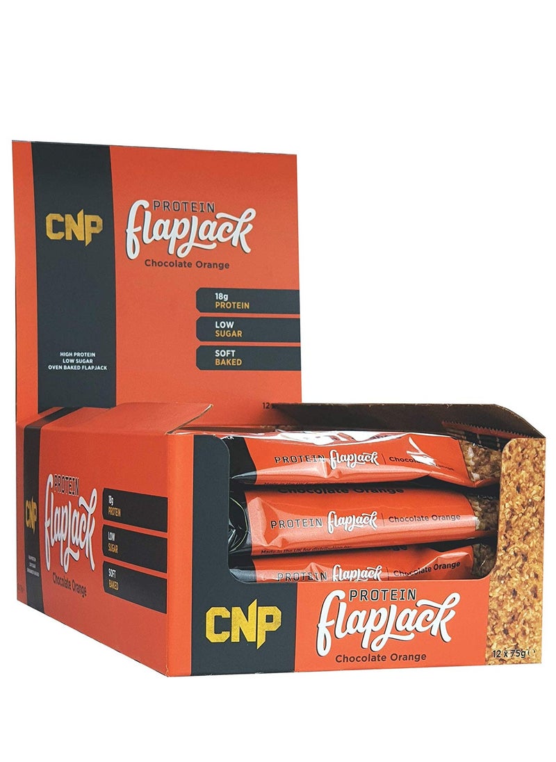CNP - CNP High Protein Flapjack Bar Chocolate Orange Flavor 75g Pack of 12 - Image 1