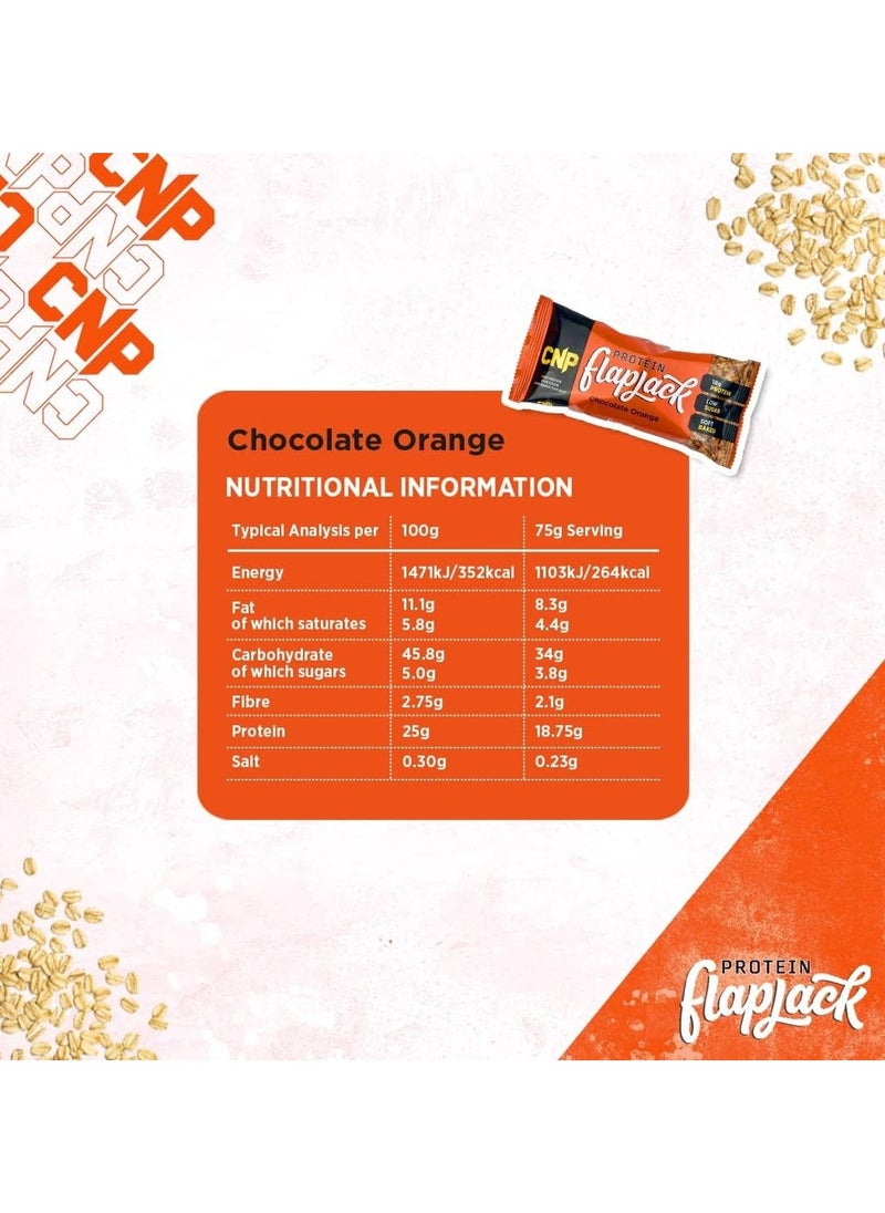 CNP - CNP High Protein Flapjack Bar Chocolate Orange Flavor 75g Pack of 12 - Image 1