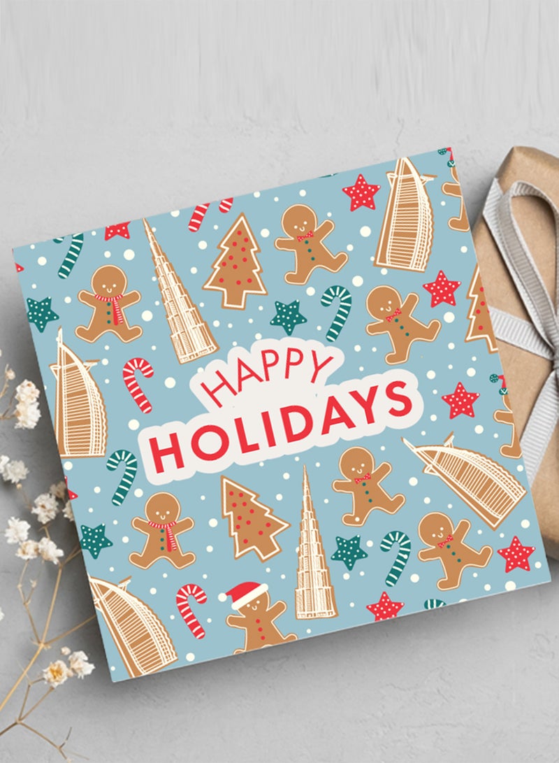 Share the Love Happy Holidays, UAE Theme, Christmas Greeting Card, Blue