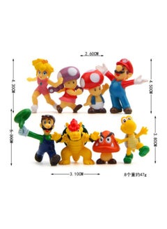 نيبمينينت طقم مجسمات شخصيات لعبة "Super Mario" مكون من 8 قطع طراز W-TA08831  - Image 2