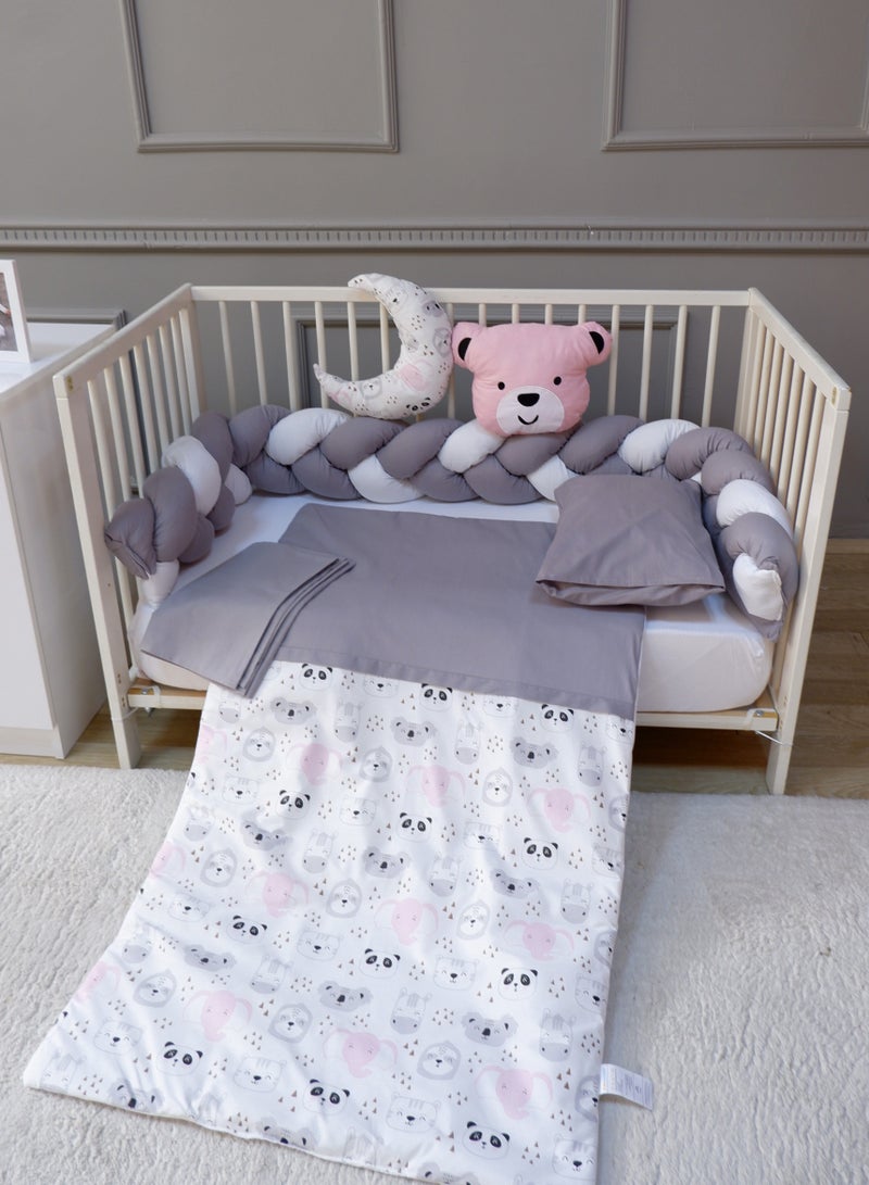 FUN MOMENT Triple Braided Baby Bed Rails with Quilt, Pillows and Sheet - Image 2