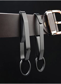 Stainless Steel Men's Waist Car Keychain, Stealth Metal Key Holder for Duty Belt, Special for Police and Fire Agencies Duty Belt, Double Side Quick Release Key Holder with Detachable Keyring (2Pcs )