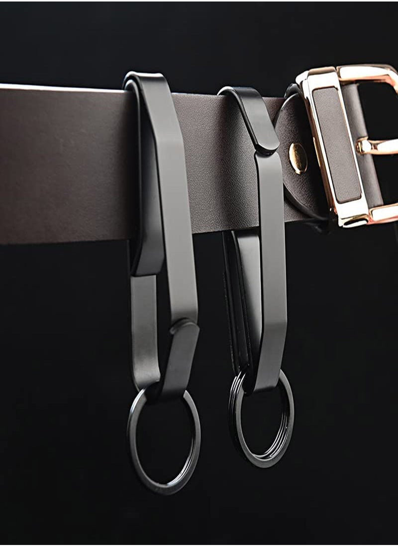 SYOSI - Stainless Steel Men's Waist Car Keychain, Stealth Metal Key Holder for Duty Belt, Special for Police and Fire Agencies Duty Belt, Double Side Quick Release Key Holder with Detachable Keyring (2Pcs ) - Image 1