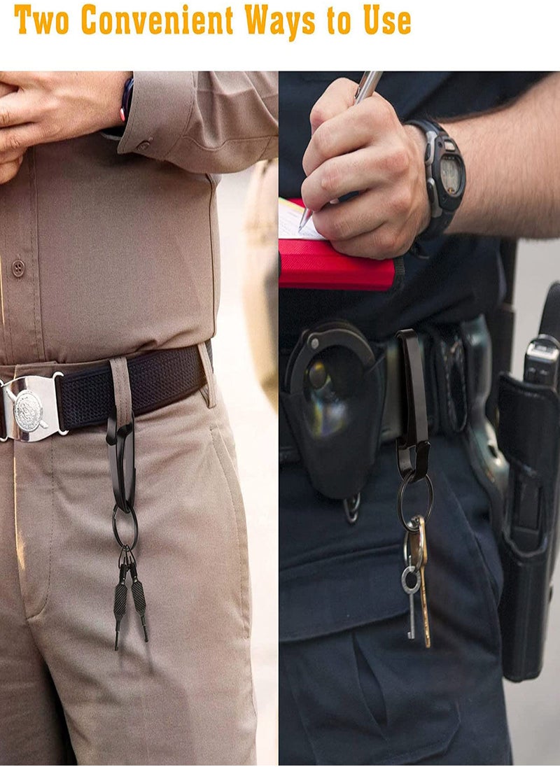 SYOSI - Stainless Steel Men's Waist Car Keychain, Stealth Metal Key Holder for Duty Belt, Special for Police and Fire Agencies Duty Belt, Double Side Quick Release Key Holder with Detachable Keyring (2Pcs ) - Image 1