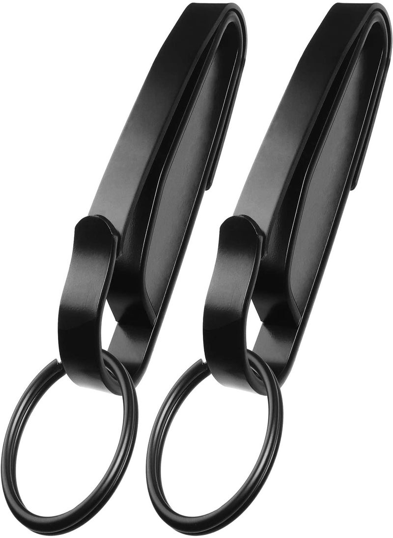 SYOSI - Stainless Steel Men's Waist Car Keychain, Stealth Metal Key Holder for Duty Belt, Special for Police and Fire Agencies Duty Belt, Double Side Quick Release Key Holder with Detachable Keyring (2Pcs ) - Image 1