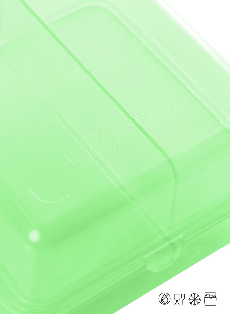 Grandi Lunch Box For Kids With 3 Compartment Smart Cube Green - Image 5