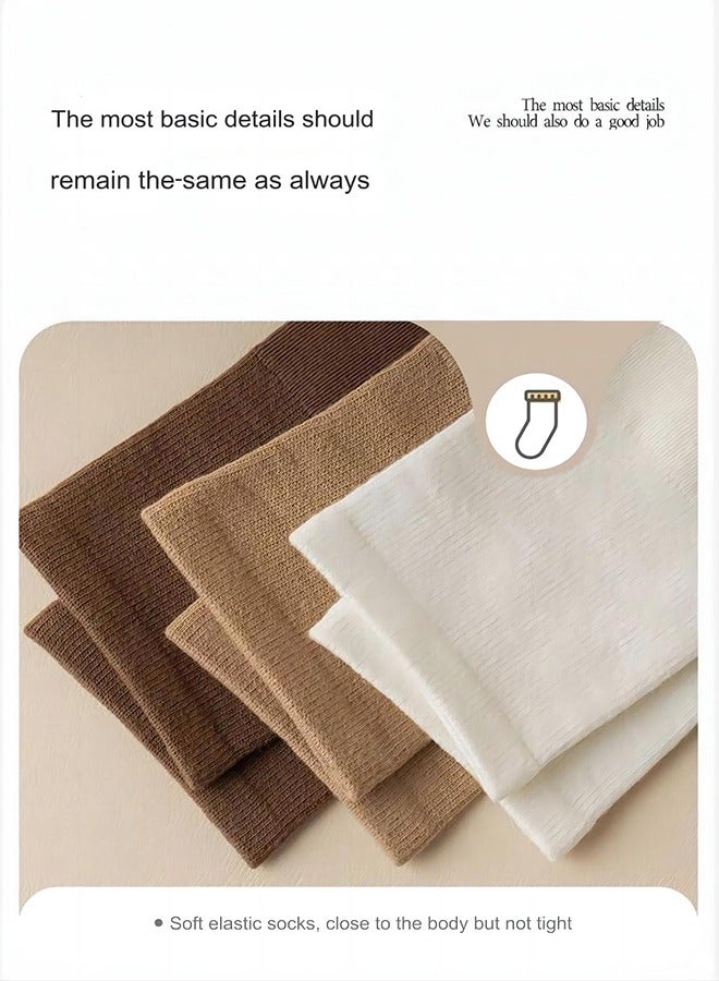 جوارب نسائية ملونة، جوارب كاجوال، جوارب قطنية محبوكة قابلة للتنفس دافئة وناعمة، جوارب نسائية مكونة من 6 أزواج تناسب جميع الأكوام - Image 3