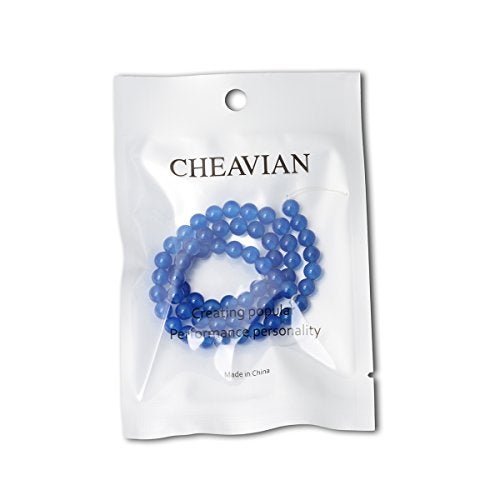 CHEAVIAN 60PCS 6mm Smooth Surface Blue Agate Round Loose Beads Energy Stone for Jewelry Making 1 Strand 15" - Image 5