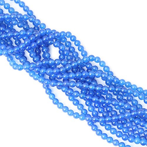 CHEAVIAN 60PCS 6mm Smooth Surface Blue Agate Round Loose Beads Energy Stone for Jewelry Making 1 Strand 15" - Image 4