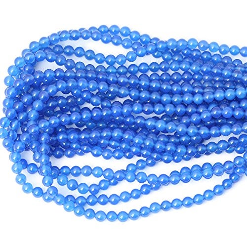 CHEAVIAN 60PCS 6mm Smooth Surface Blue Agate Round Loose Beads Energy Stone for Jewelry Making 1 Strand 15" - Image 3