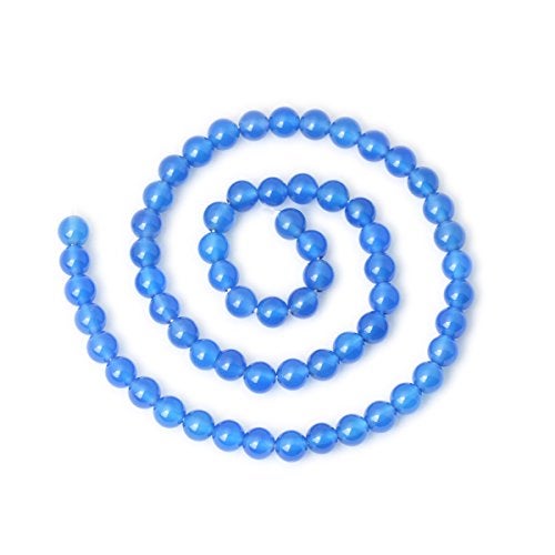 CHEAVIAN 60PCS 6mm Smooth Surface Blue Agate Round Loose Beads Energy Stone for Jewelry Making 1 Strand 15" - Image 2