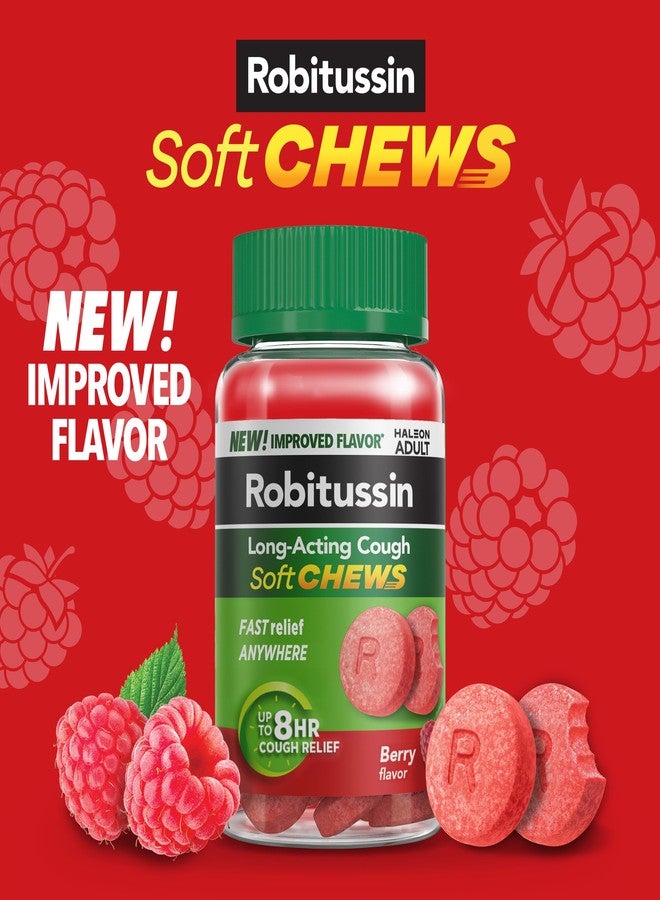 Robitussin Soft Chews, Long-Acting Cough Relief, Adult Formula, Berry Flavor, 20ct Chewable Tablets - Image 2