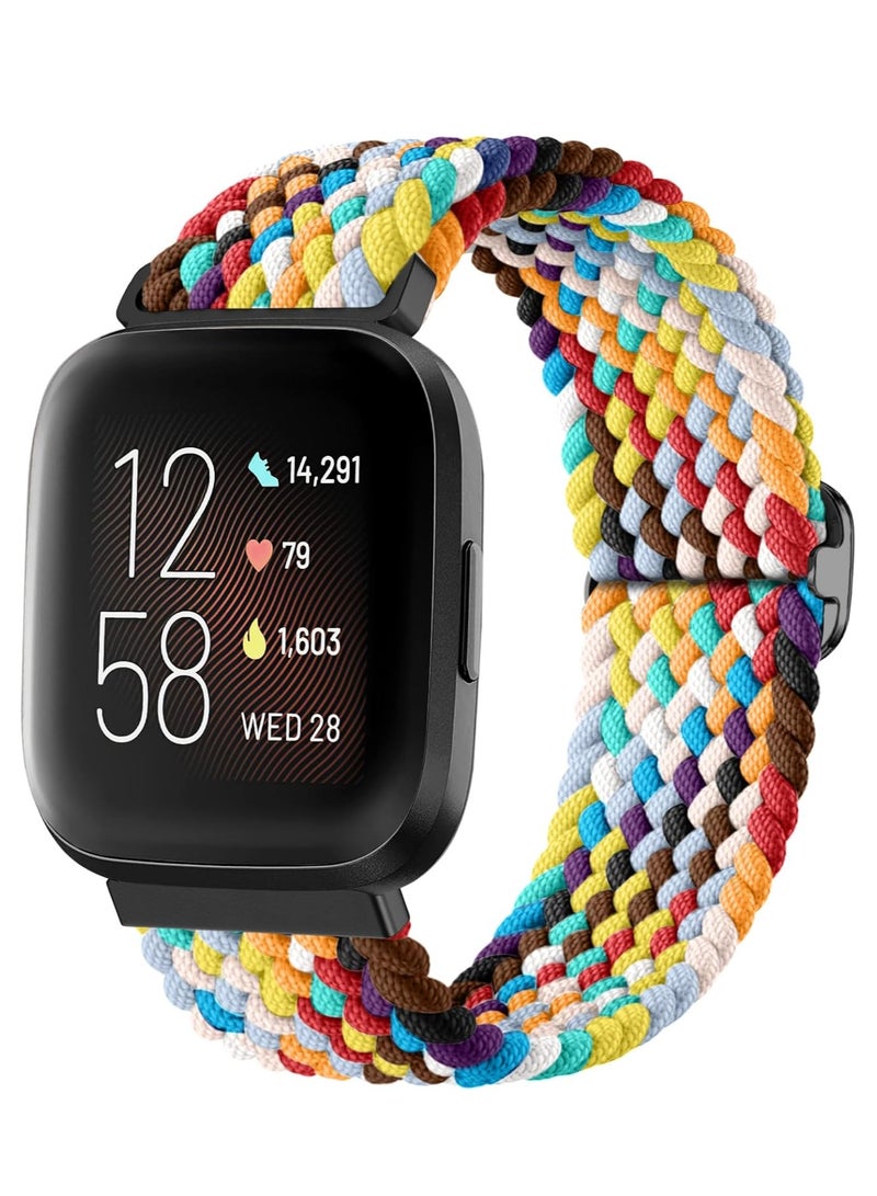 Braided Loop Strap Compatible with Fitbit Versa 2 Strap Fitbit Versa Strap Adjustable Elastic Sport Band for Fitbit Versa 2 Versa Versa Lite for Women Men - Image 1