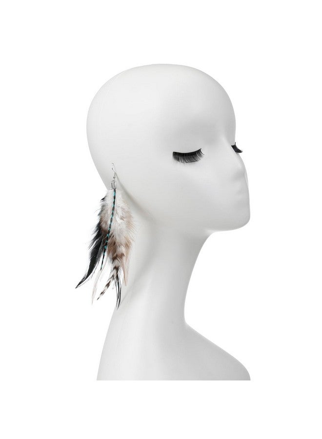 LUREME Boho Multicolor Pheasant Peacock Feathers Dangle Earrings Big Drop Earrings(Er006406-4) - Image 3