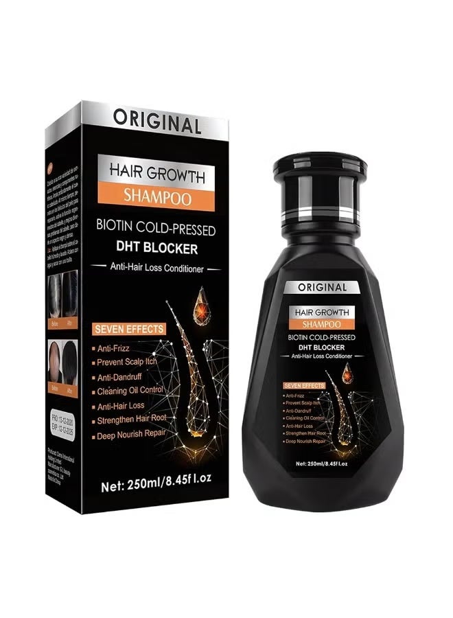 Original Cold-Pressed Biotin Hair Growth Shampoo for Men and Women, Advanced DHT Blocker Formula for Hair Fall Prevention, Scalp Repair, Deep Nourishment, Anti Dandruff Care, and Fuller Thicker Healthier Hair - Image 1