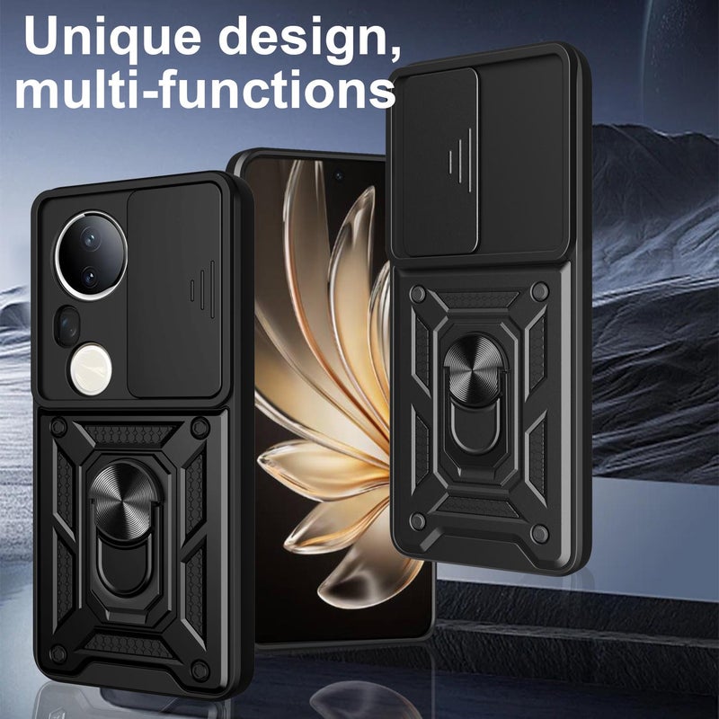 إيروريكس جراب هاتف من البولي يوريثان الحراري والكمبيوتر الشخصي لهاتف Vivo S20 Pro / T4 Ultra 5G بتصميم كاميرا منزلقة (فضي) - Image 2