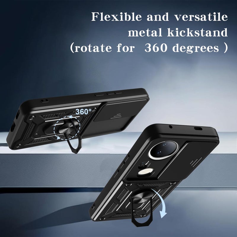 إيروريكس جراب هاتف من البولي يوريثان الحراري والكمبيوتر الشخصي لهاتف Vivo S20 Pro / T4 Ultra 5G بتصميم كاميرا منزلقة (فضي) - Image 4