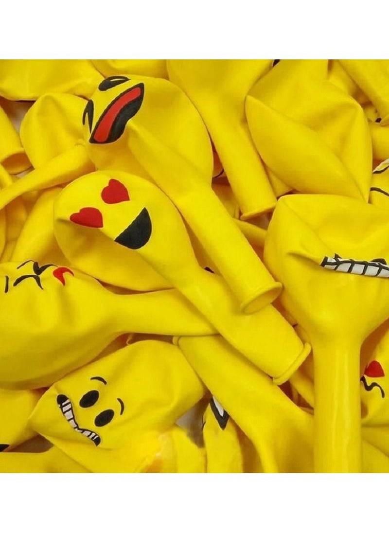 MARGOUN - 10Pcs Emoji Balloons Smiley Face Latex Birthday Decoration Inflatable Yellow Balloons Party Supplies - Image 1