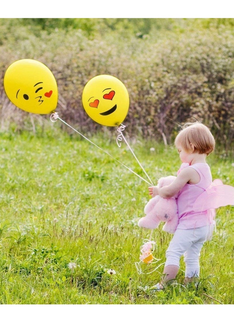 MARGOUN - 10Pcs Emoji Balloons Smiley Face Latex Birthday Decoration Inflatable Yellow Balloons Party Supplies - Image 1
