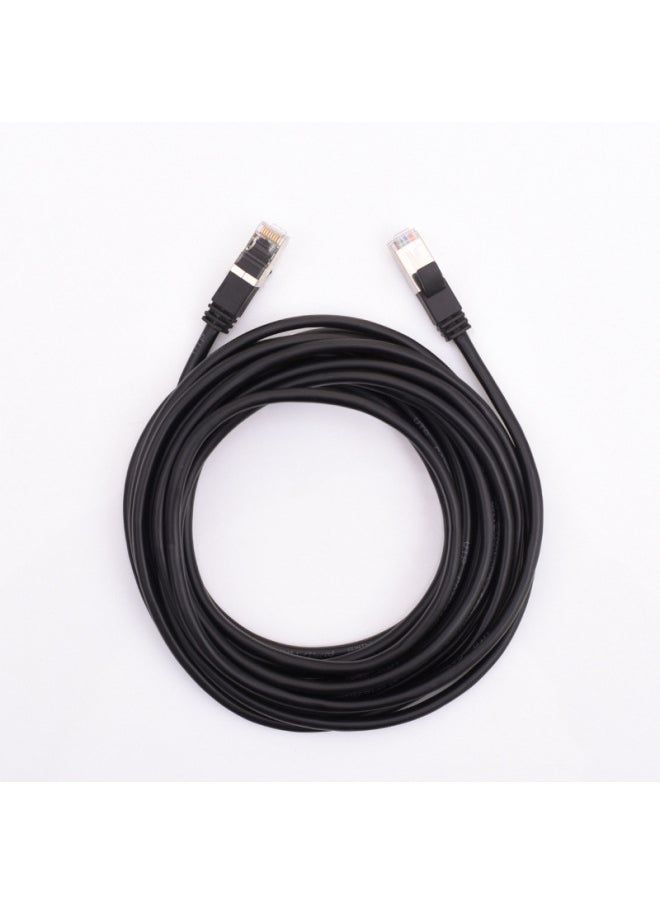 Generic Cat5e Finished Network Cable 10m15m50m100 M Ultra-five Indoor And Outdoor Copper-clad Aluminum High-speed Network Jump-Color:Black Metal-Line Length:15 M  - Image 5