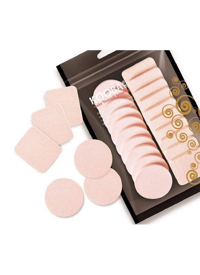 Nuonove Kooba 20 Pcs Makeup Powder Sponges Round And Square Latex Free Disposable Beauty Blender Foam Cosmetic Applicator Facial Puffs For Flawless Foundation Sensitive And All Skin Types  - Image 1