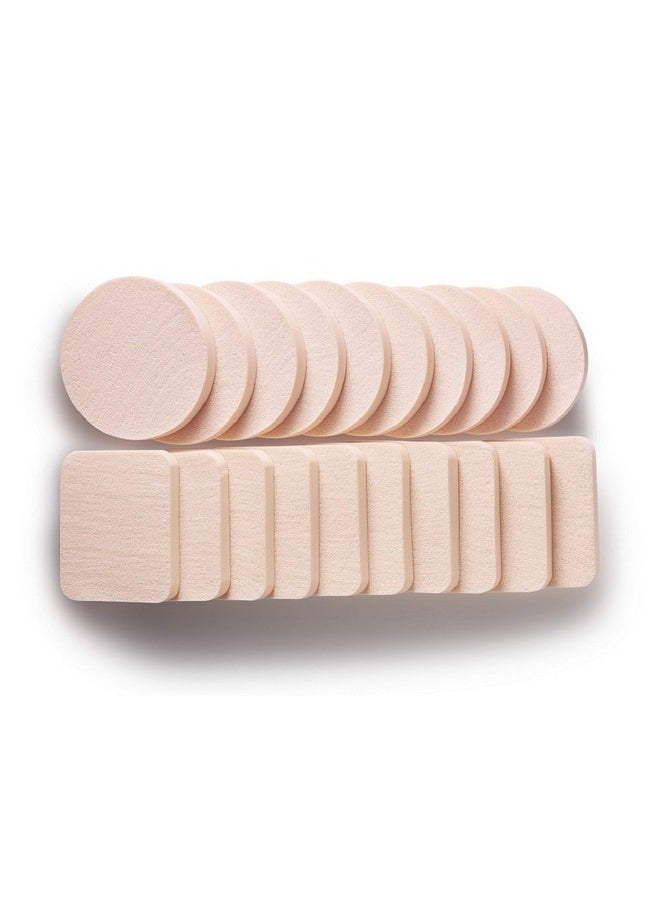 Nuonove Kooba 20 Pcs Makeup Powder Sponges Round And Square Latex Free Disposable Beauty Blender Foam Cosmetic Applicator Facial Puffs For Flawless Foundation Sensitive And All Skin Types  - Image 2