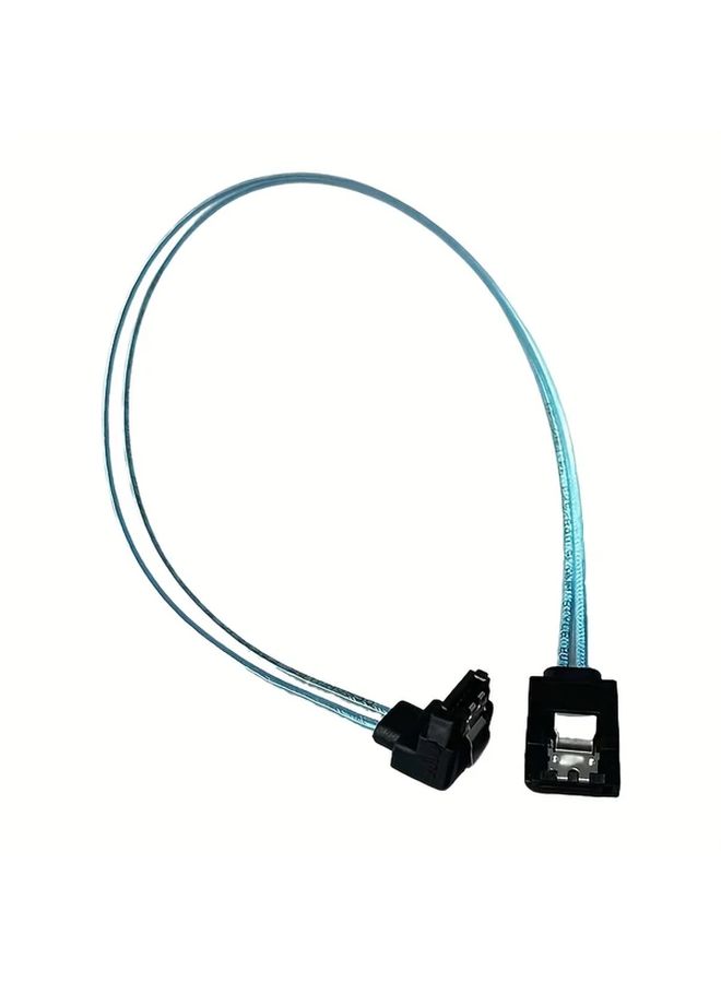 كابل SATA عالي السرعة 12Gbps، 7 سنون، منحني يسار إلى رأس مستقيم، موصل بيانات وطاقة ذكري لمحركات الأقراص الصلبة HDD وSSD والخوادم وأجهزة الكمبيوتر المكتبية والمحمولة، تصميم مسطح ومتين. - Image 5