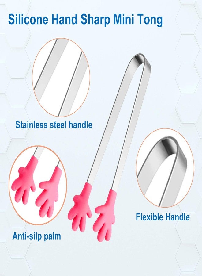 Hovesty 6PCS Mini Tong, Hand Shape Silicone Food Tongs, 5Inch Kid Tongs for Sugar Cubes, Serving Food, Colorful Kitchen Tongs Perfect for Kids by Hovesty - Image 3