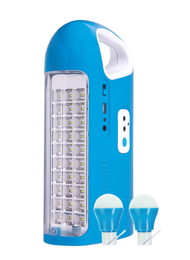 SONASHI Rechargeable Emergency Lantern with 2 Modes  Bright LED with Solar Charging and Power Bank Function  Energy Efficient Design with 40 Hours Working Time  For your Camping and Hiking SEL-727 Blue  - Image 1