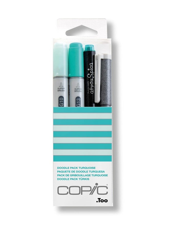 Copic Marker Doodle Pack, Turquoise - Image 1