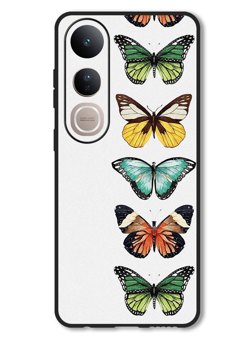 Theodor Case Compatible with Vivo V50 Lite Protection Shockproof Bumper Cover Butterflies - Image 1