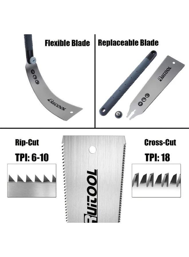 10 Inch Japanese Ryoba Pull Saw Double Sided SK5 Blade 10 18 TPI Woodworking Tool - Image 3