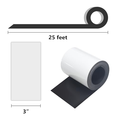 Yamsop Dry Erase Magnetic Label Strips 3" x 25 Feet White, Reusable Dry Erase Magnetic Labels Roll for Whiteboards, Locker and Refrigerato, 1 Pack Magnetic Tape Roll - Image 4