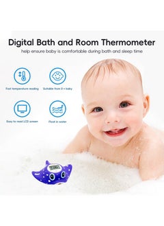 B&H b&h Baby Bath & Room Temperature Thermometer - Digital Infant Bathtub Thermometer, Safe Toddlers Tub Time Floating Toy - Manta Ray  - Image 3