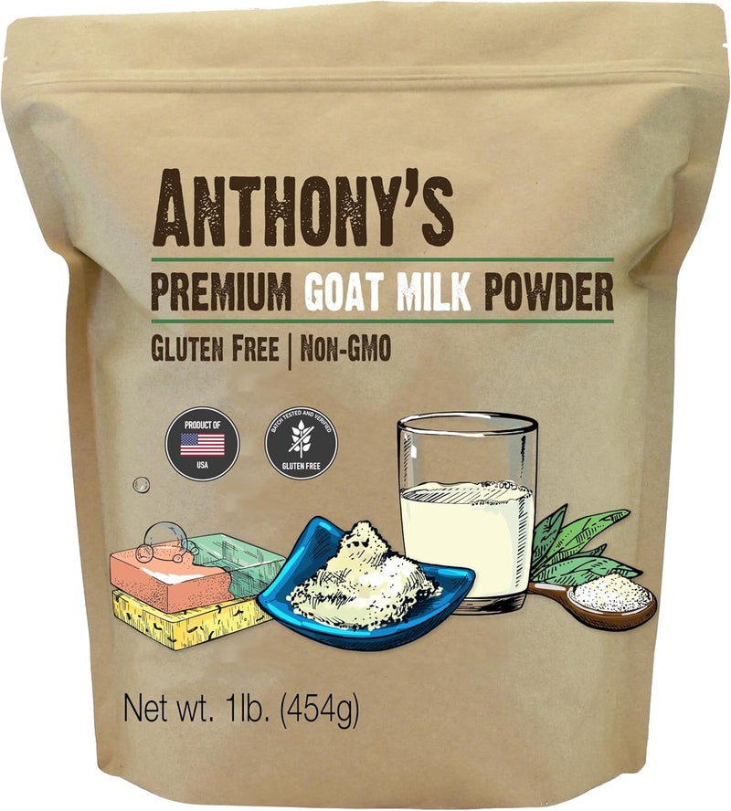Anthony's Premium Goat Milk Powder, 1 lb - Gluten Free, Non-GMO, No Additives - Image 1